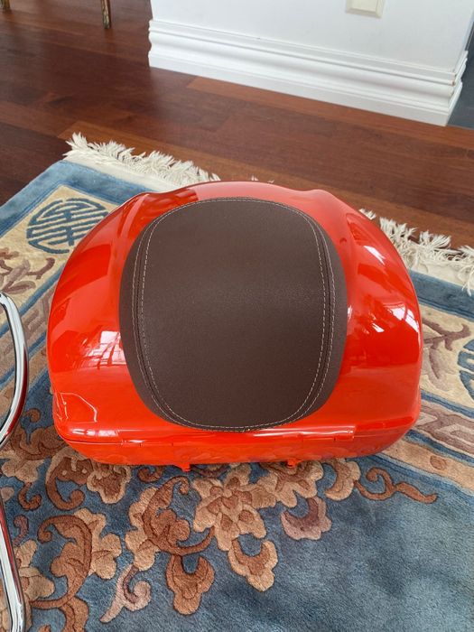 Kufer Vespa + stelaż chrom - arancio