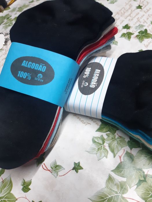 12 pares de meias novas curtas tamanho 35-40,  algodão