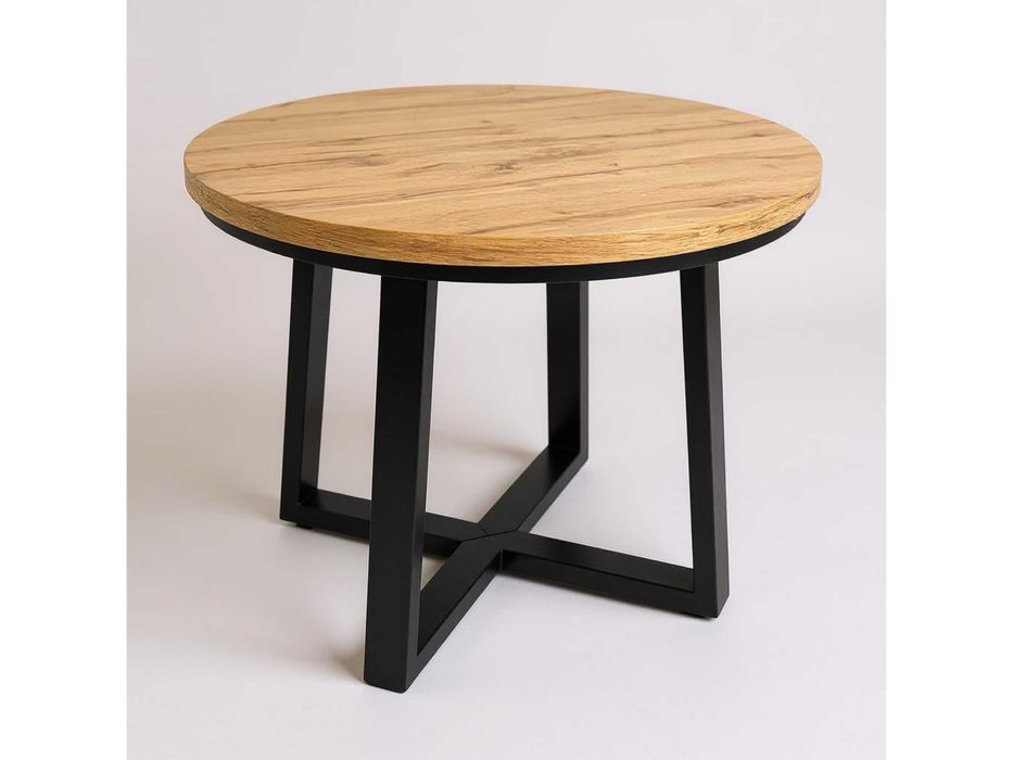 stół okrągły rozkładany 100/200 LOFT z ramą nogi metal|SALON|JADALNIA