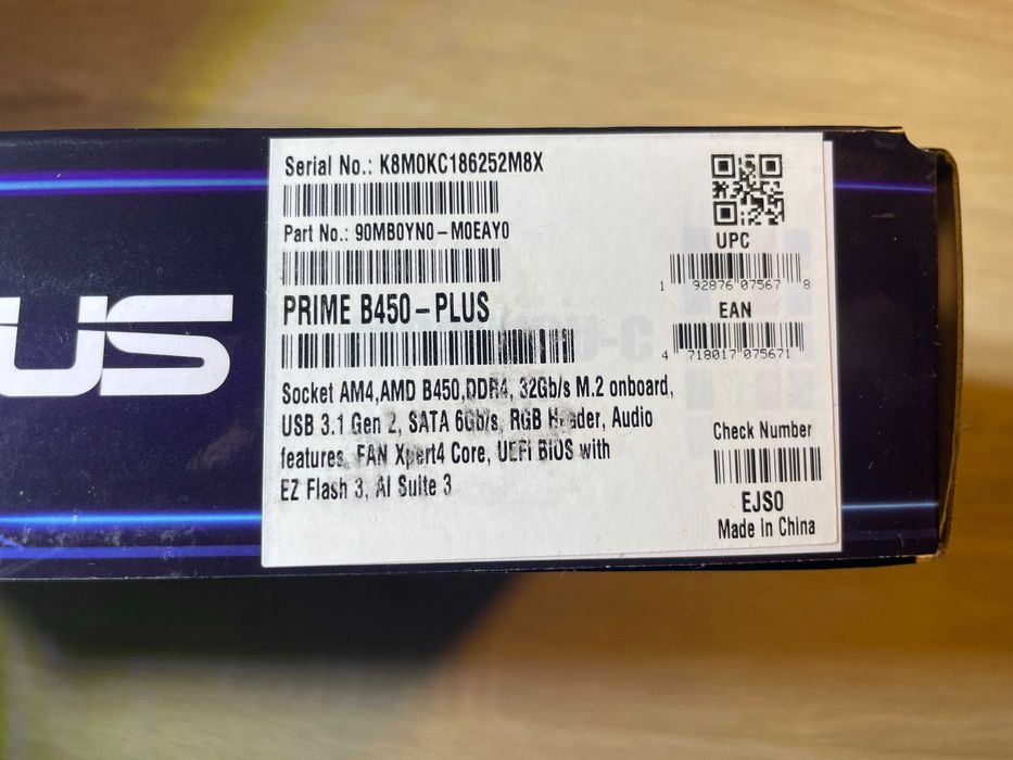 Материнская плата Asus Prime B450 - PLUS