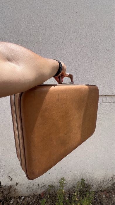 Mala viagem vintage pele