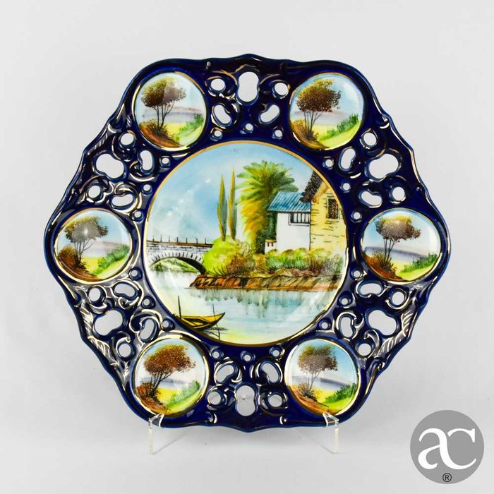 Grande Prato decorativo em Faiança de Alcobaça Raúl da Bernarda