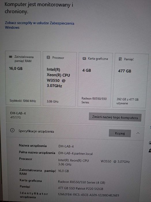 Komputer stacjonarny lenovo thinkStation s20 2szt