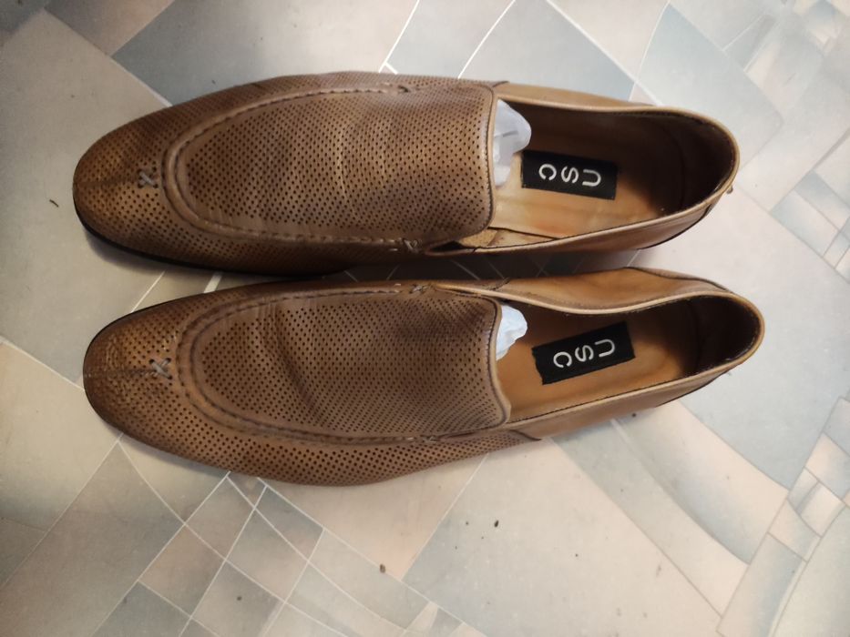 Чоловічі шкіряні літні туфлі