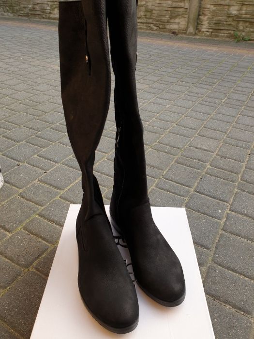 Kozaki zamszowe czarne rozmiar 37