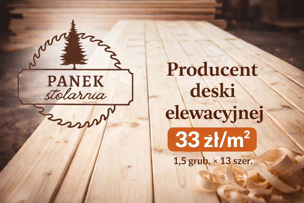 Deska elewacyjna podbitka szalówka boazeria 13 szeroka x 1.5 gruba