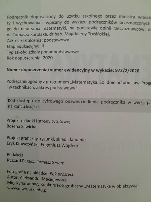 Matematyka. Podręcznik i zbiór zadań kl.2. Zakres podstawowy