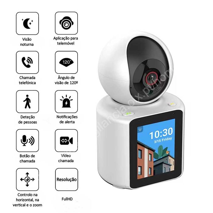 Câmara Rotativa ‼️ WiFi ‼️ FullHD ‼️ Videochamada ‼️ Ecrã 2.8 polegada