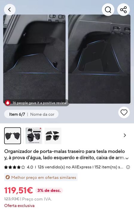 Tesla Y caixas de armazenamento mala