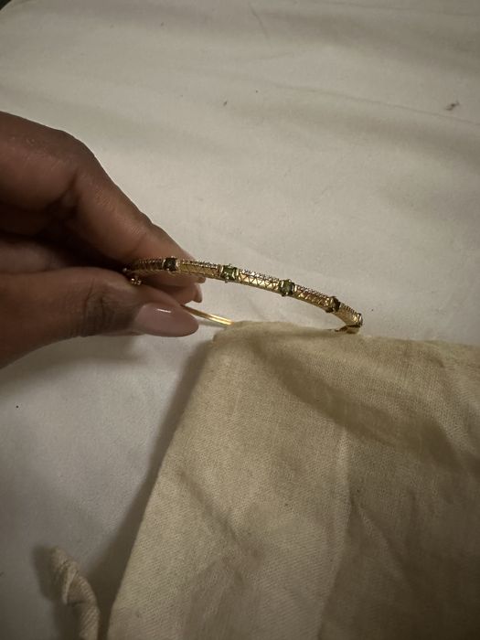 Pulseira Vivara ouro amerelo 18k com tumalinas verdes e diamentes