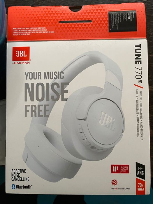 Słuchawki JBL TUNE 770 nc / białe,