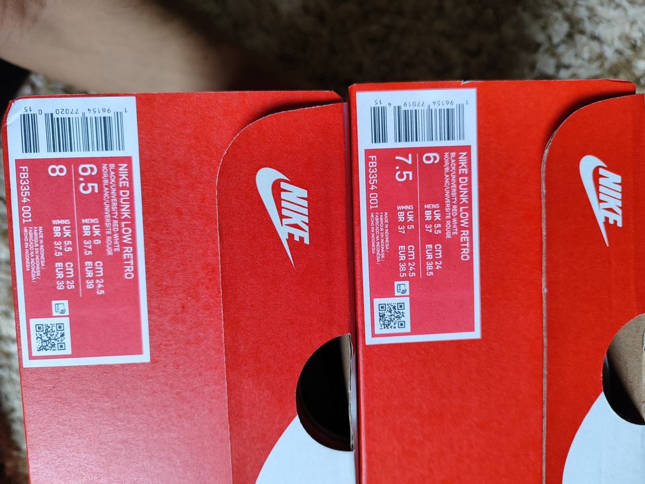 Nike Dunk Low Red Swoosh Panda 38,5