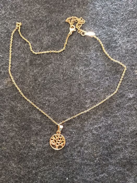 Colar dourado com medalha