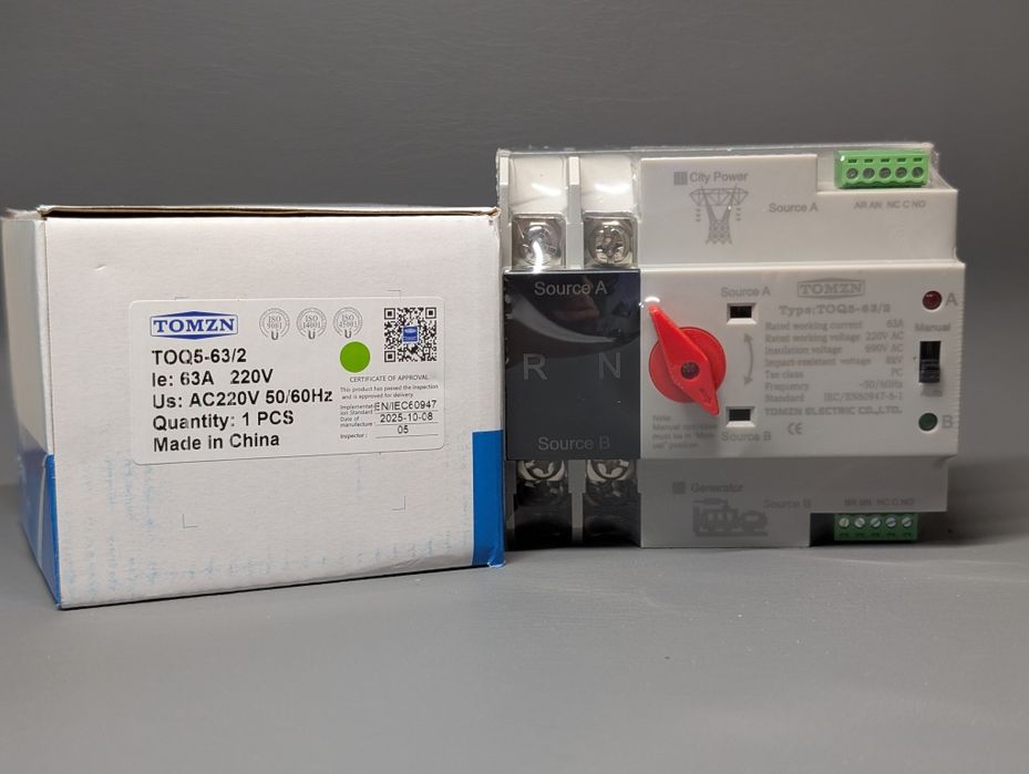 Tomzn TOQ5 63/2 БІЛИЙ АВР Автомат вводу резерву