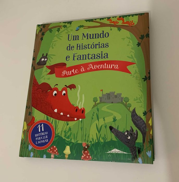 Livro infantil "Um mundo de histórias e fantasia - Parte à aventura"