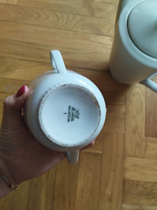 Karolina Imbryk czajnik porcelana z PRL cukiernica