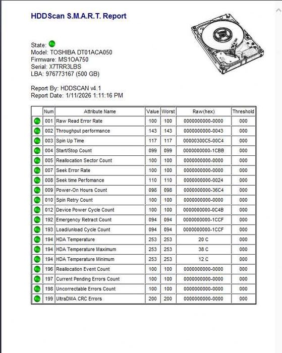 HDD Toshiba 500Gb 3,5