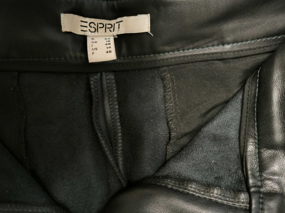 Spodnie damskie z eko skóry czarne r.44