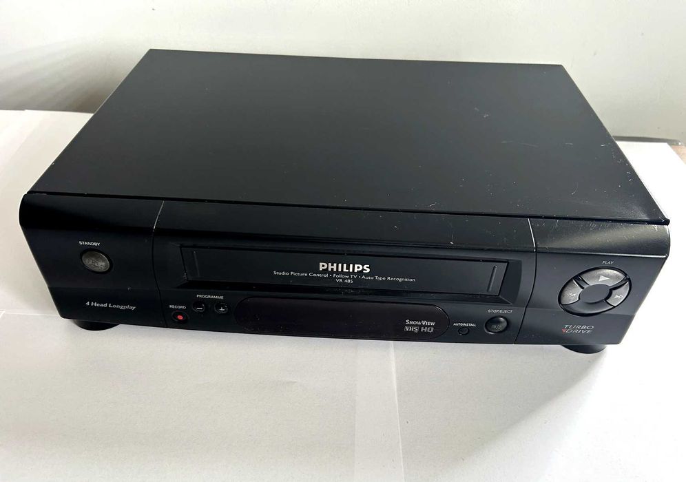 Magnetowid PHILIPS VR485 + Pilot ODTWARZACZ do KASETY VIDEO VHS PLAY EURO SCART 4 Głowicowy na PREZENT Białystok