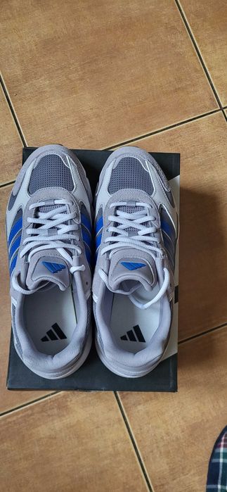 Adidas Cloudfoam Szare z niebieskimi paskami – Stan idealny – 150