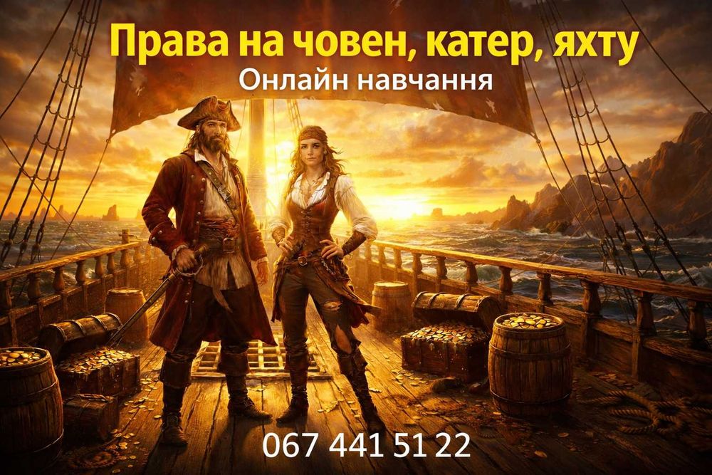 Права на човен, катер, яхту, гідроцикл. Курси судноводіння.