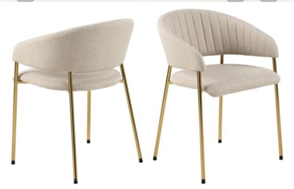 Zestaw foteli glamour krzesła 2 sztuki kaszmir złoto