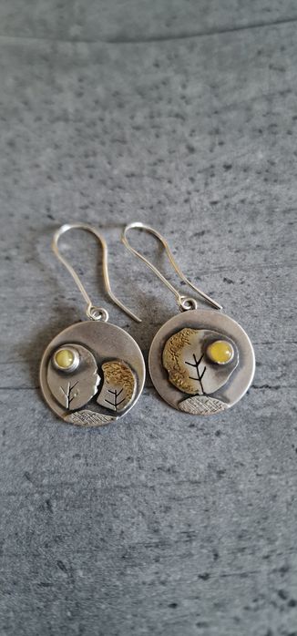 Unikatowe kolczyki z bursztynem bałtyckim