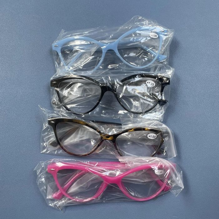 MODFANS Okulary do Czytania Damskie ,+1.00 - Różne Kolory, 4 sztuki