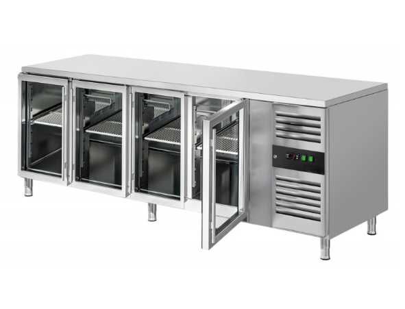 Bancada Refrigerada 4 Portas em Vidro - NOVA
