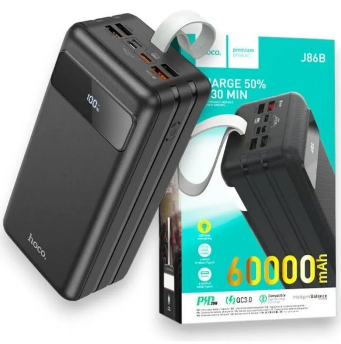Павербанк hoco 60000mAh(22.5w) швидка зарядка.Нові