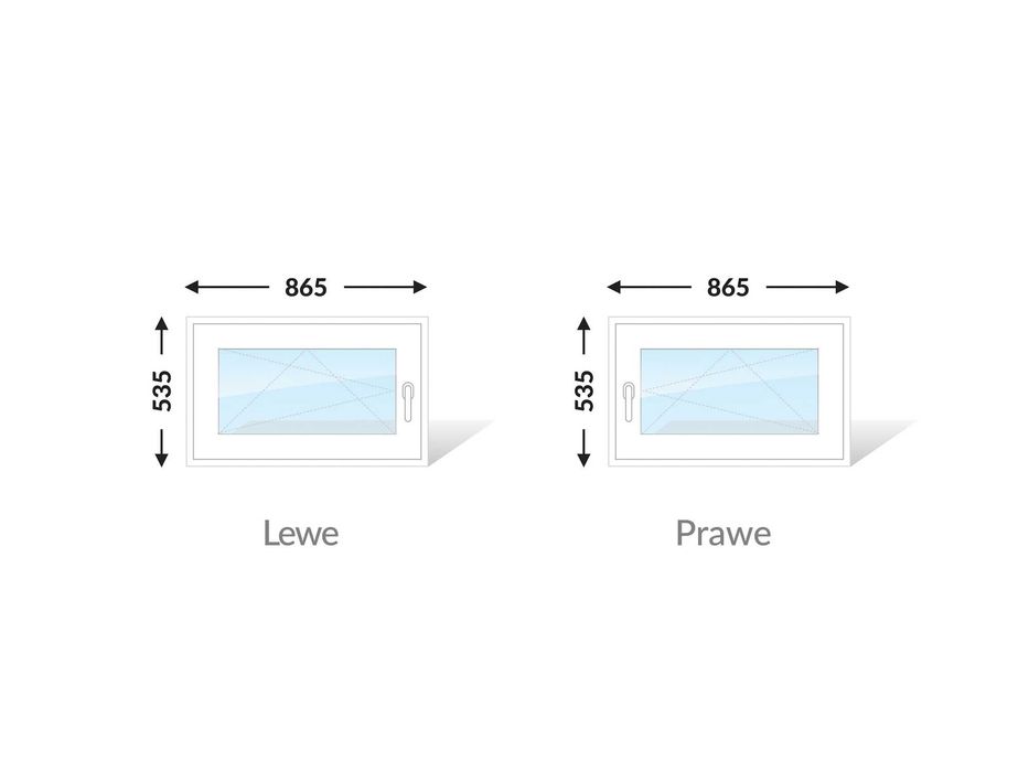 Okno PCV 865x535 białe/dostępne inne wymiary