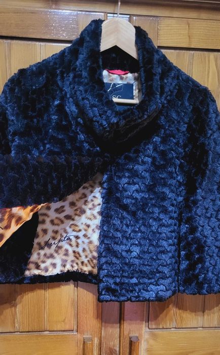 Poncho de Pelo Preto - Cerimónia - NOVO