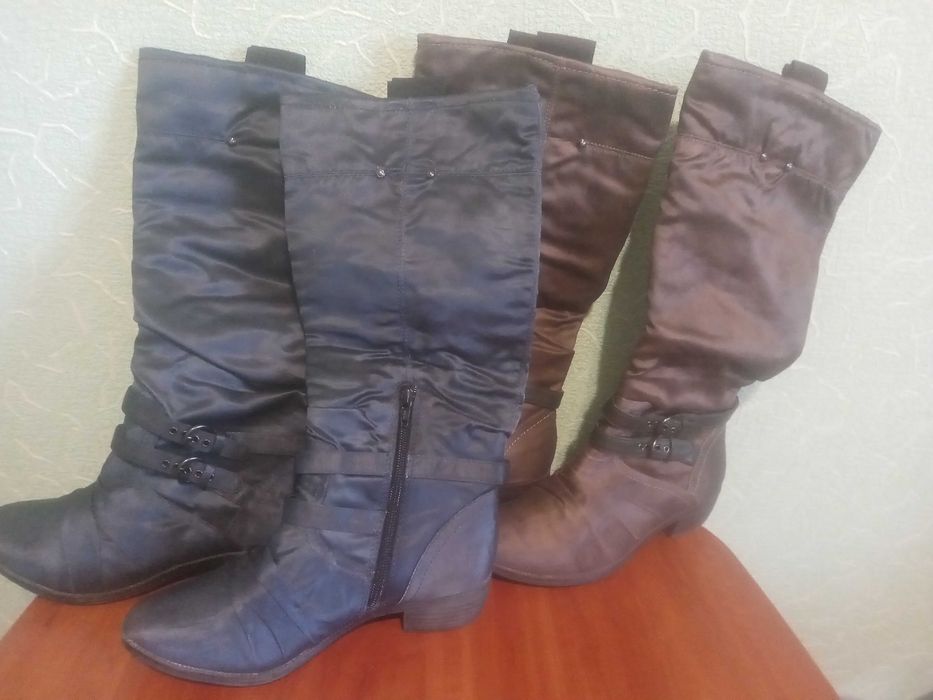 Демисезонные и зимние сапоги/ ботинки (кожа+ мех) р.36 и р. 37