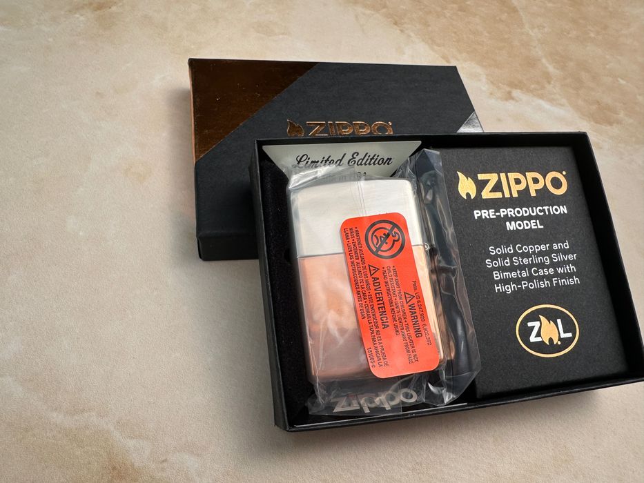 Новая зажигалка Zippo 48694 Bimetal Sterling Silver оригинал подарок