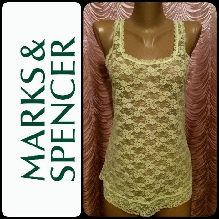 Кружевная гипюровая маечка.Marks&Spencer.48 размер