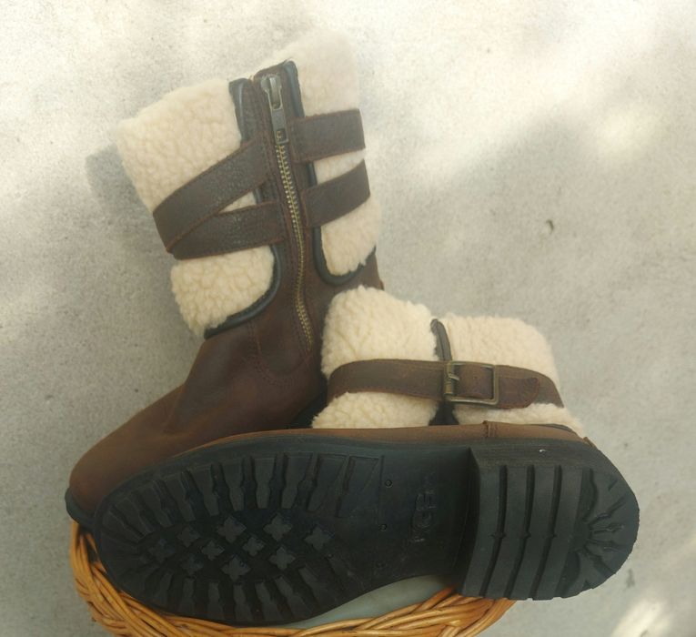 Botki skórzane,ocieplane UGG - rozmiar 37