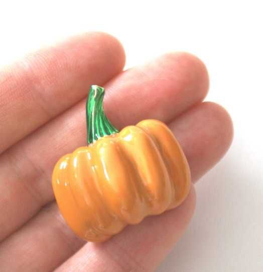 Cudowna Broszka Dynia Emaliowana Halloween Październik Nowa
