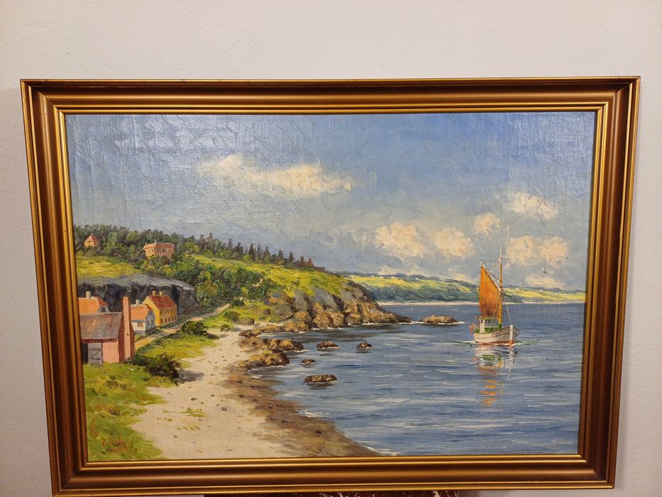 Stary obraz na płótnie sygnowany