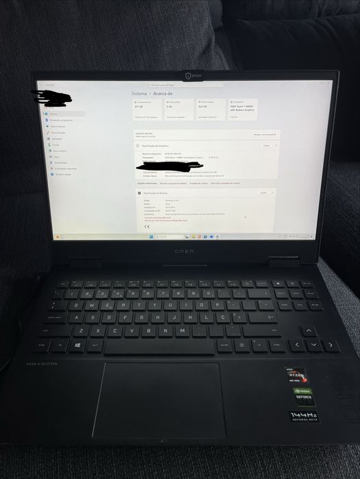 Omen Laptop 15.6’ AMD Ryzen 7 RTX 2060 16GB RAM
