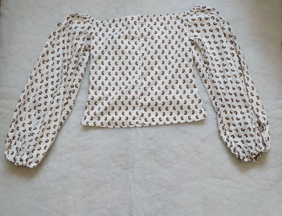 Bluzka hiszpanka Caroline Constas, biala, odkryte ramiona, L, wzory