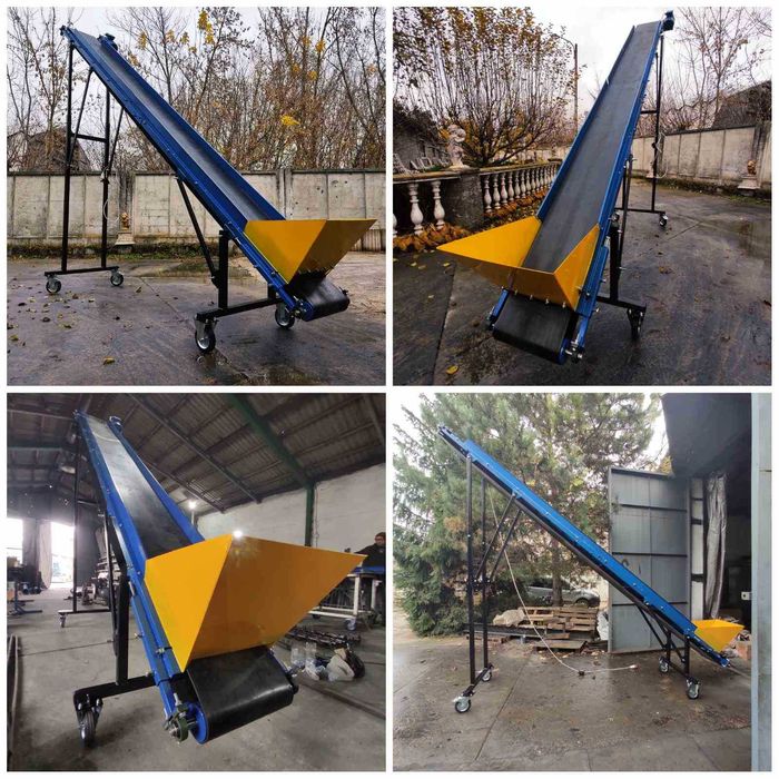 Транспортер стрічковий,ленточный конвейер, погрузчик,с шевронами.