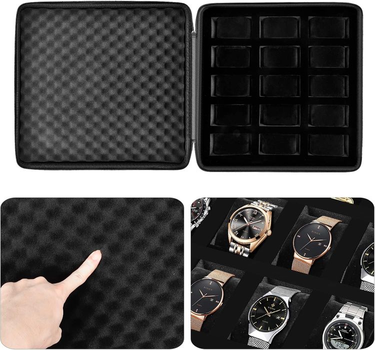 Кейс для часов 15 мест/слотов Органайзер, чехол, бокс, футляр наручных