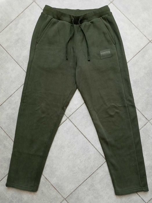 Męskie spodnie dresowe Puma Fleece Jogger Khaki - M