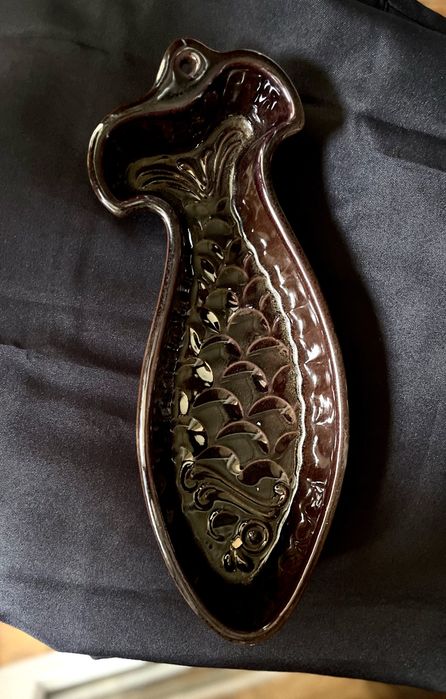 Ceramiczna forma do pieczenia w kształcie ryby lata 70