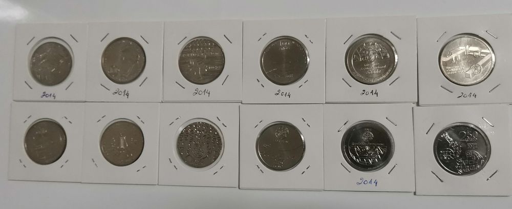 Conjunto das 6 moedas 2,5€ coleção  Portugal 2014