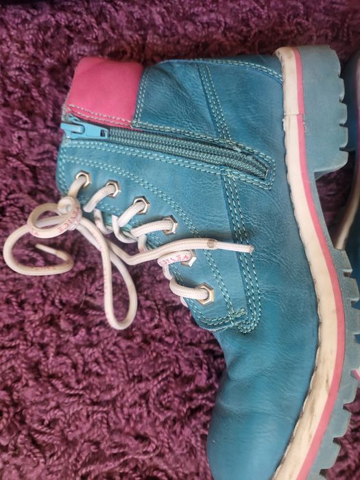turkusowe buty traperki VENICE dla dziewczynki r. 33