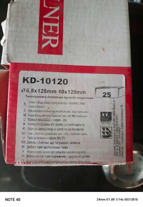 Kołek rozporowy, FI 10 x 120mm