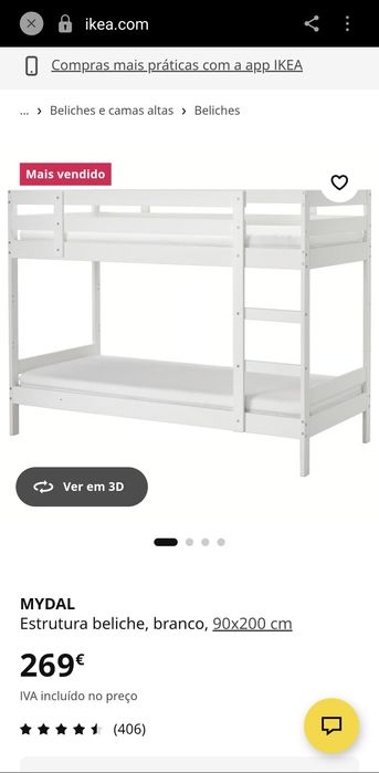 Beliche Mydal Ikea em ótimo estado