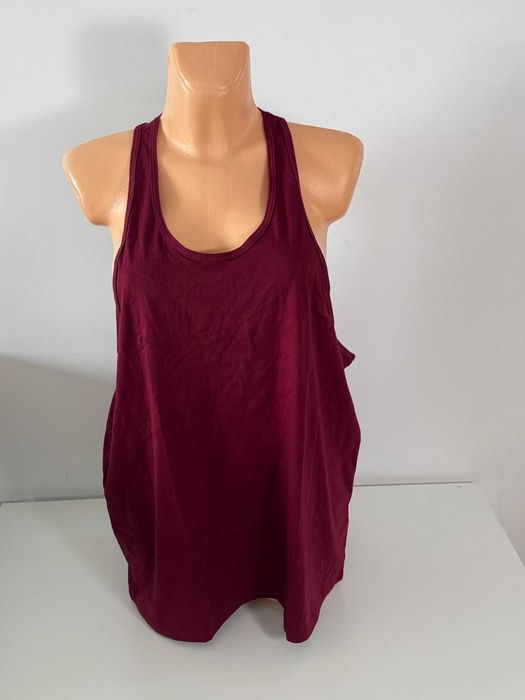 Męski Bawełniany Tank Top na Siłownię – Bordowy XXL