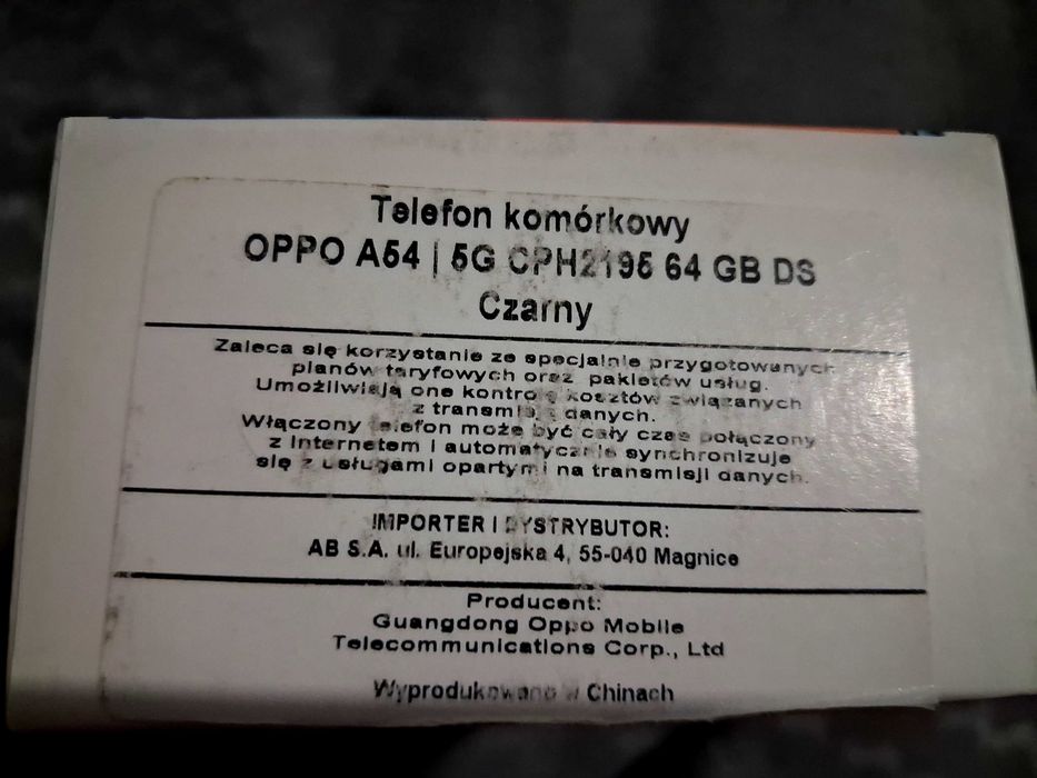 Tani nowy smartfon OPPO A54 5G 64 GB
